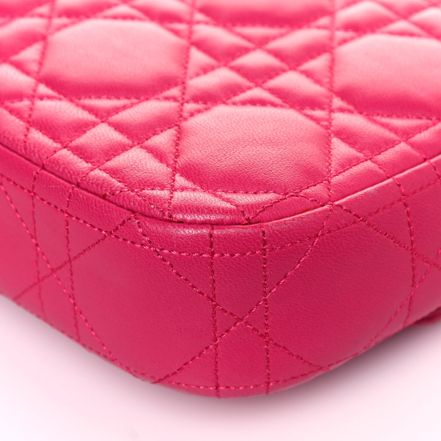 Lambskin Cannage Miss Dior Promenade Pouch Fuchsia