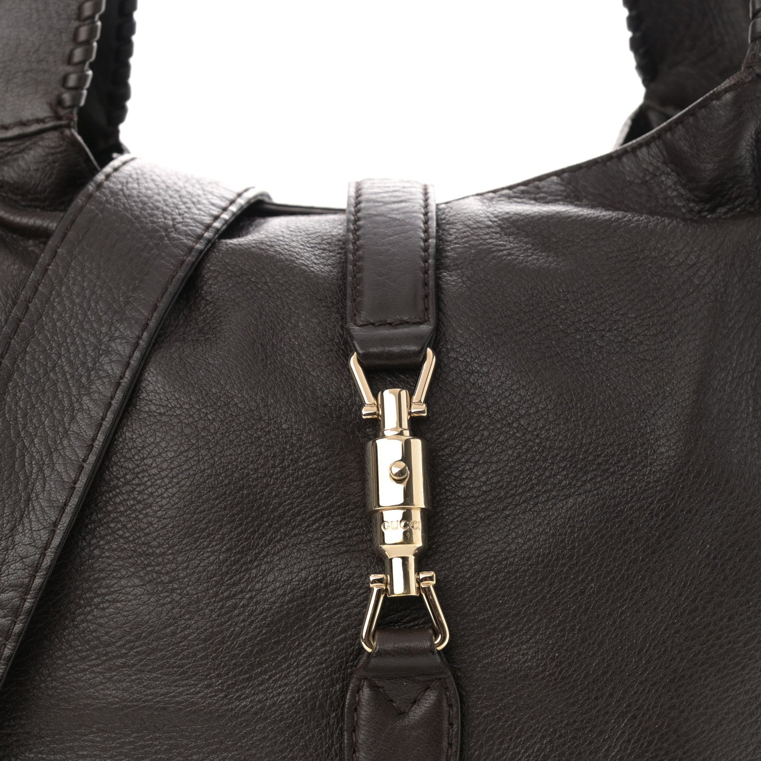 Gucci Pebbled Calfskin Medium New Jackie Shoulder Bag Brown 8 of 13