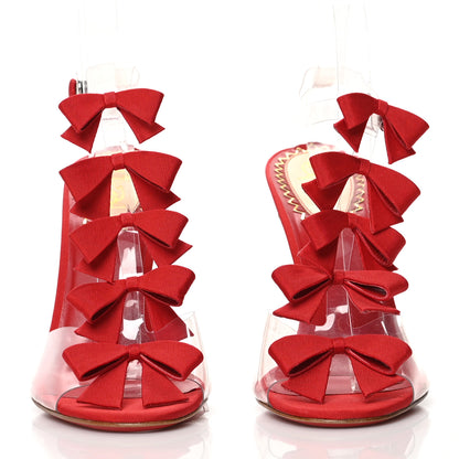 Christian Louboutin Grossgrain PVC Bow Bow 20th Anniversary 100 Pumps 41 Red 2 of 7