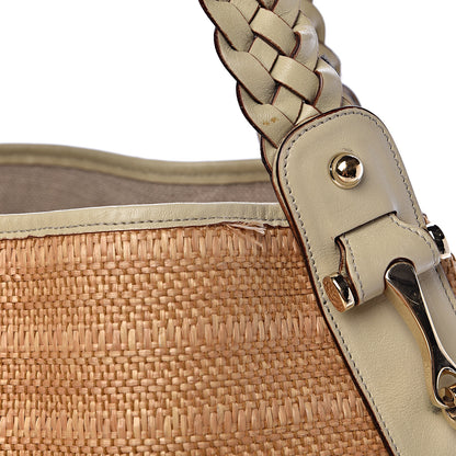 Gucci Straw Medium Pelham Shoulder Bag Off White 9 of 12