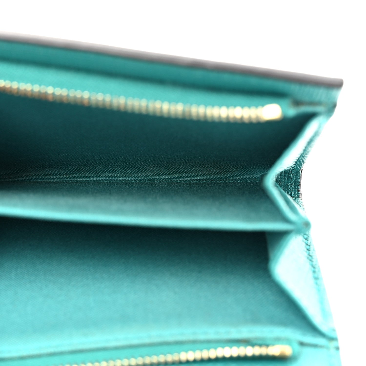 Fendi Vitello Elite Zucca Compact Wallet Tobacco Turquoise 6 of 9