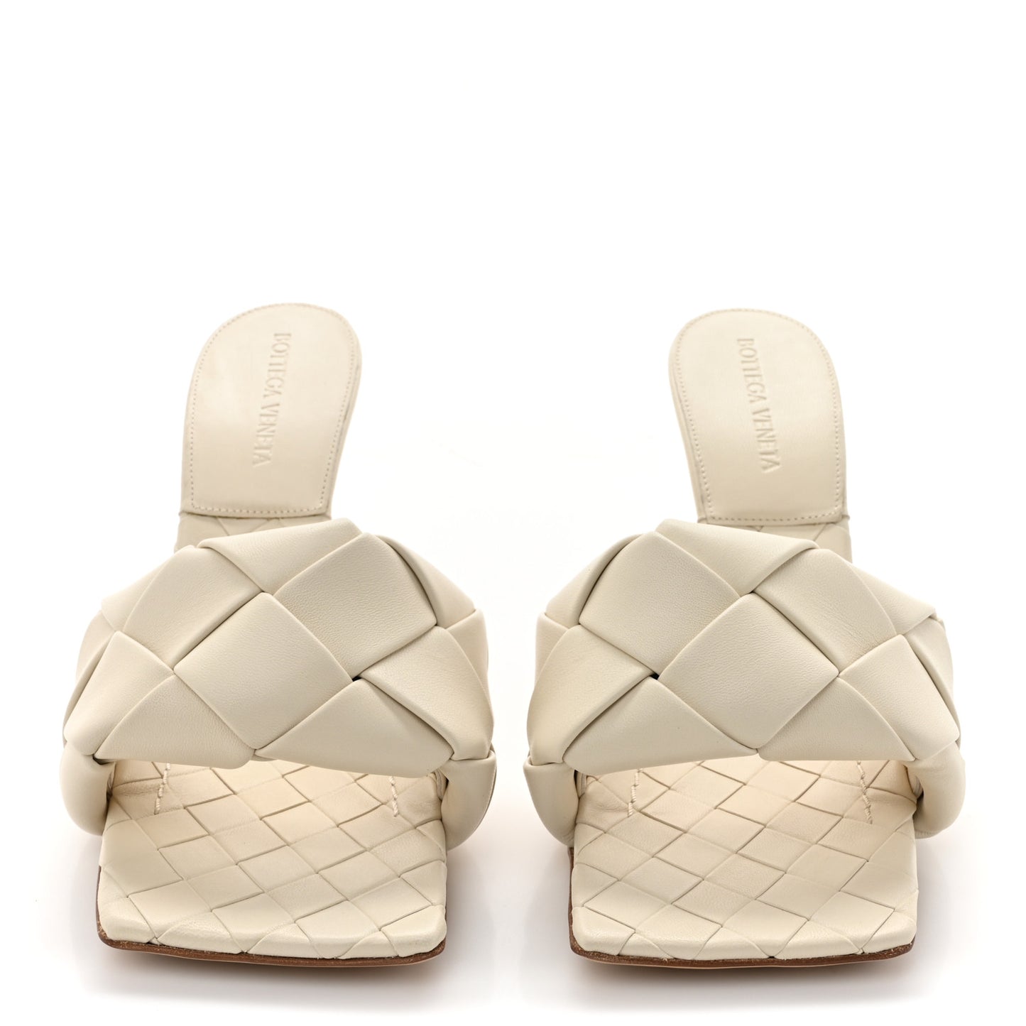 Nappa Maxi Intrecciato Lido Mule Sandals 37.5 Wax
