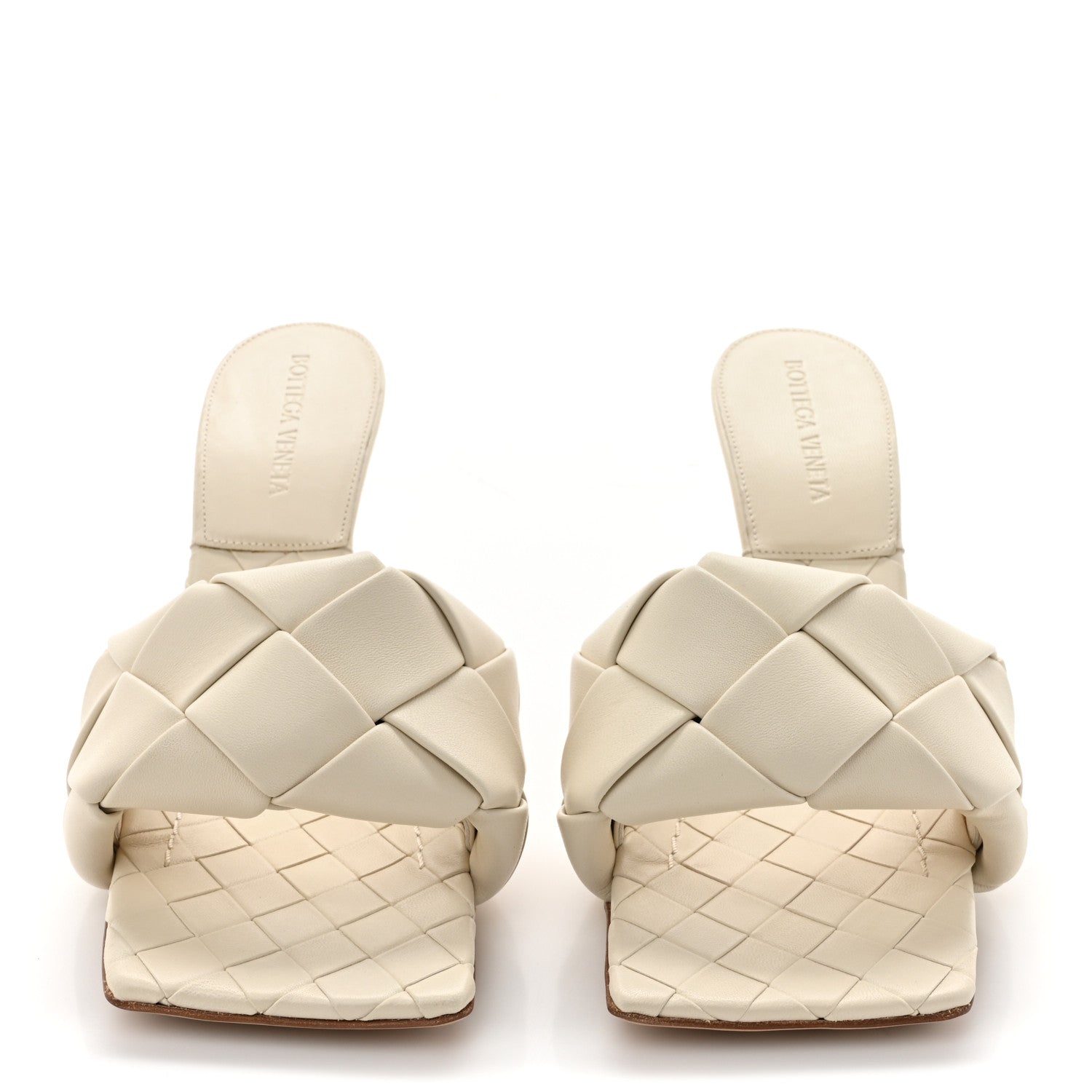 Bottega Veneta Nappa Maxi Intrecciato Lido Mule Sandals 37.5 Wax 2 of 8