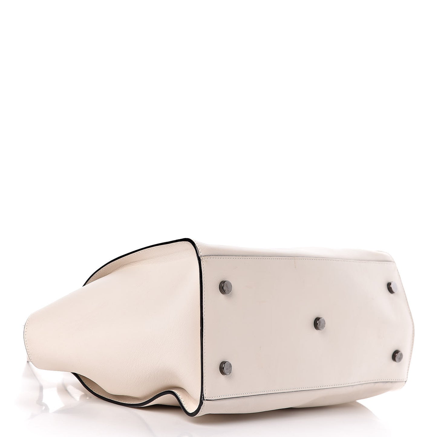 Calfskin Small Monogram Cabas Dove White