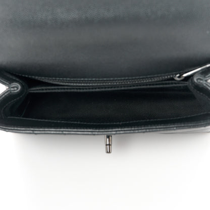 Chanel Caviar Chevron Quilted Mini Coco Handle Flap So Black 5 of 13