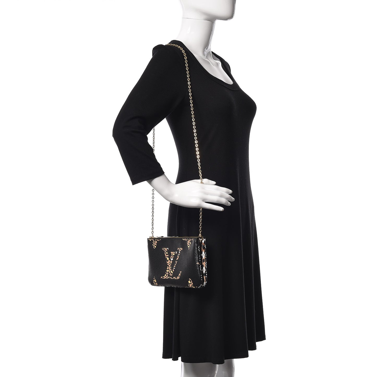 Monogram Giant Jungle Pochette Double Zip Black