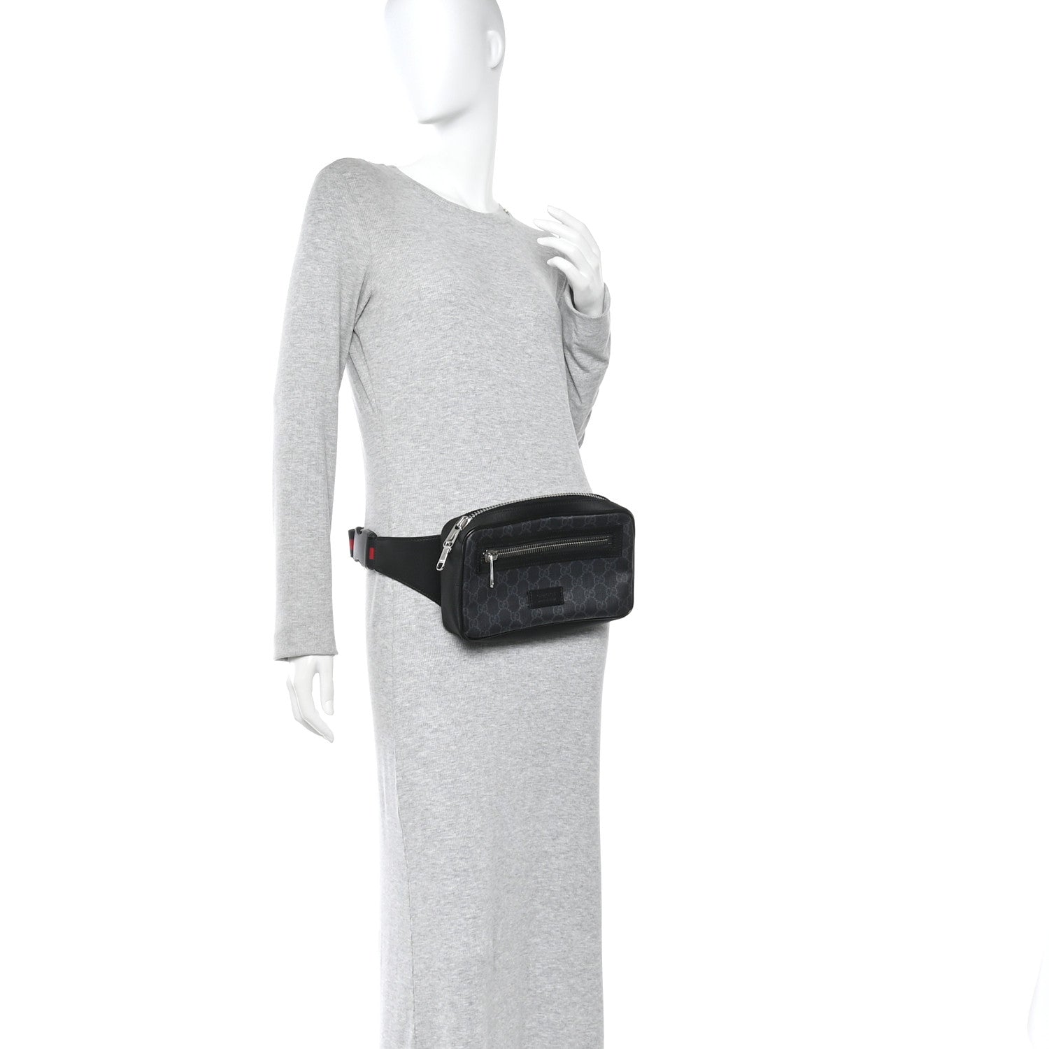 Gucci Soft GG Supreme Monogram Web Belt Bag Black Grey 2 of 10