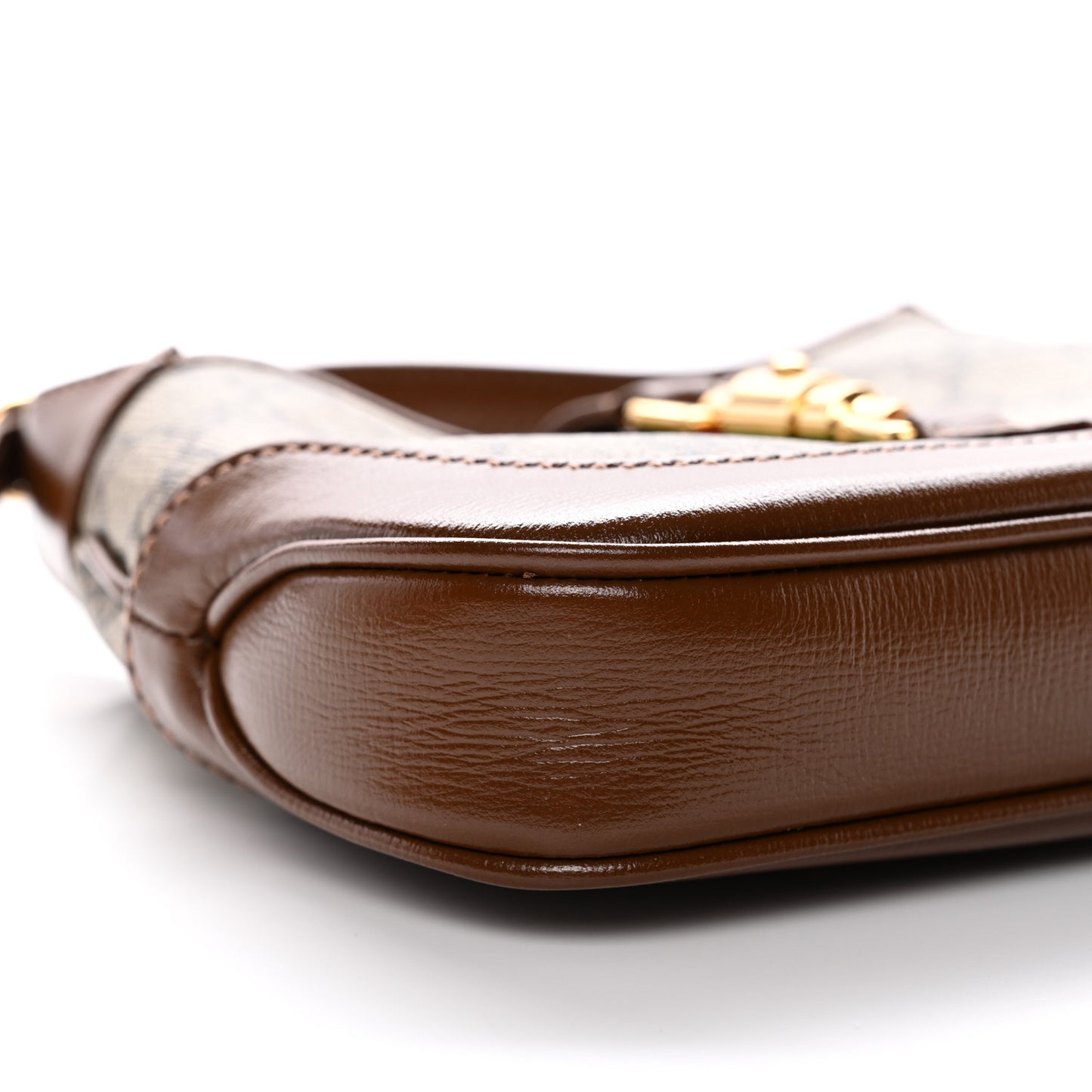 GG Supreme Monogram Azalea Calfskin Web Mini Jackie 1961 Hobo Beige Ebony Brown Sugar