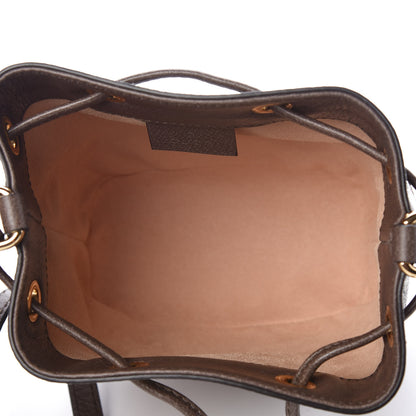 Gucci GG Supreme Monogram Web Mini Ophidia Bucket Bag Brown 5 of 9