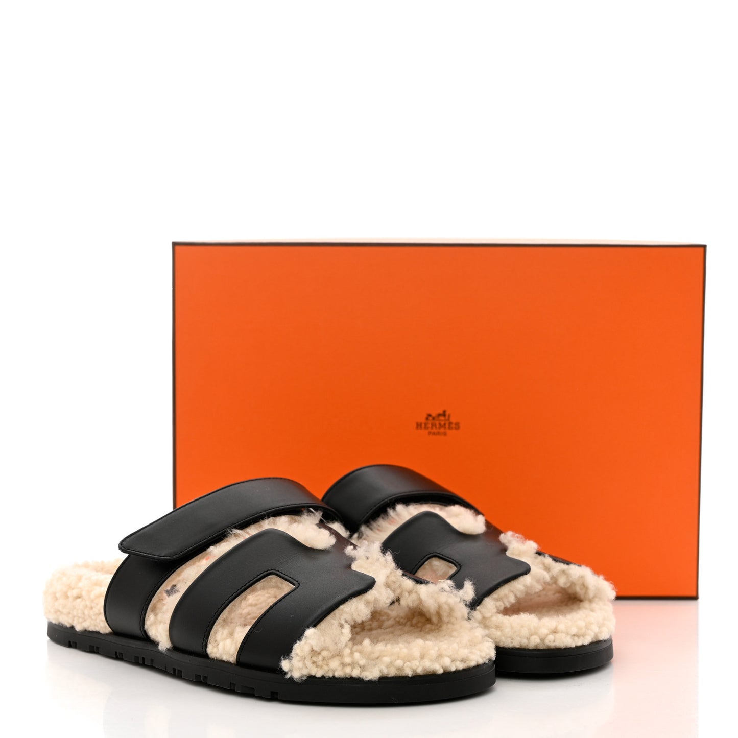 Calfskin Woolskin Womens Chypre Sandals 36 Black Ecru