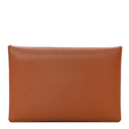 Hermes Epsom Calvi Card Case Gold 1 of 8