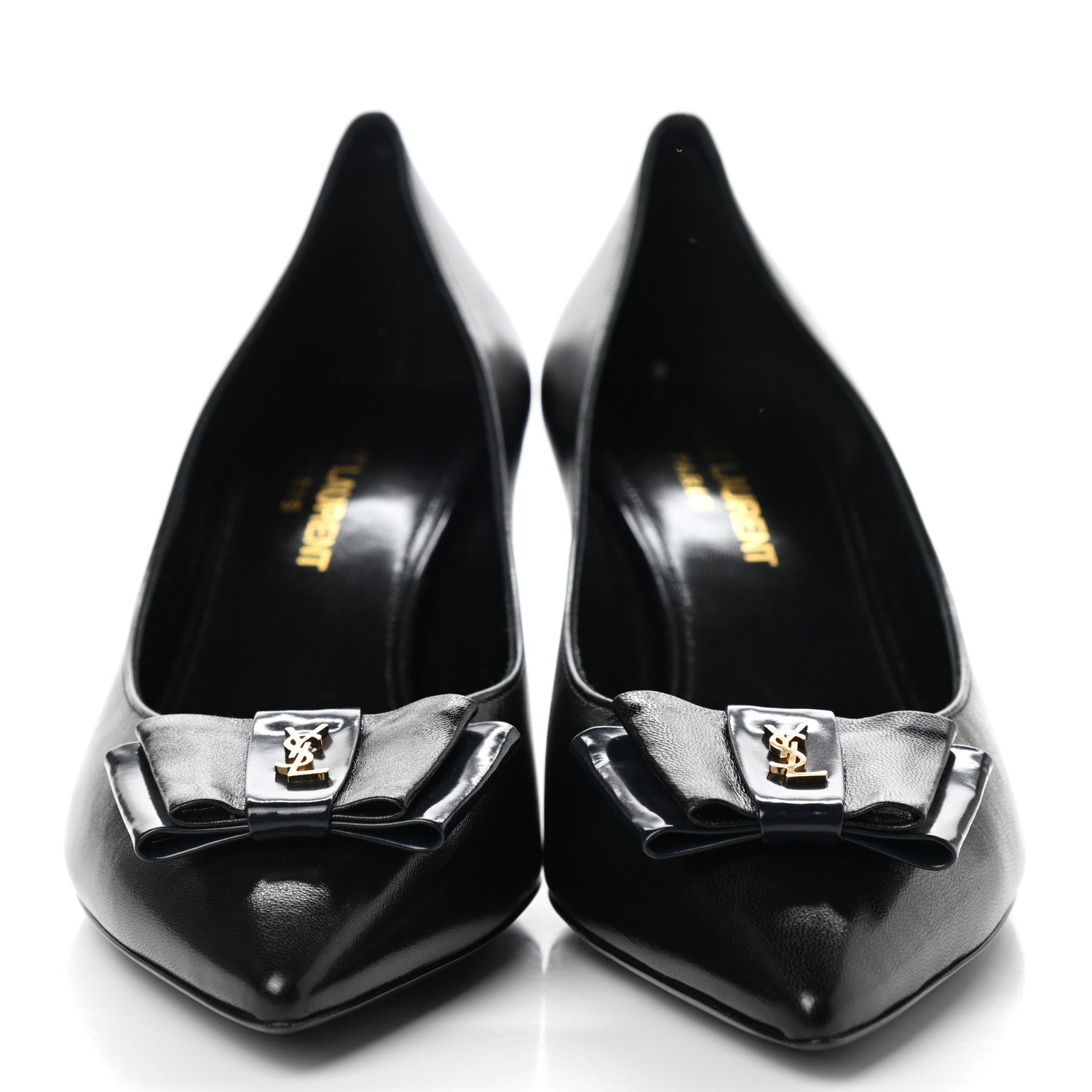 Saint Laurent Calfskin Bow Anais Pumps 36 Black 2 of 9