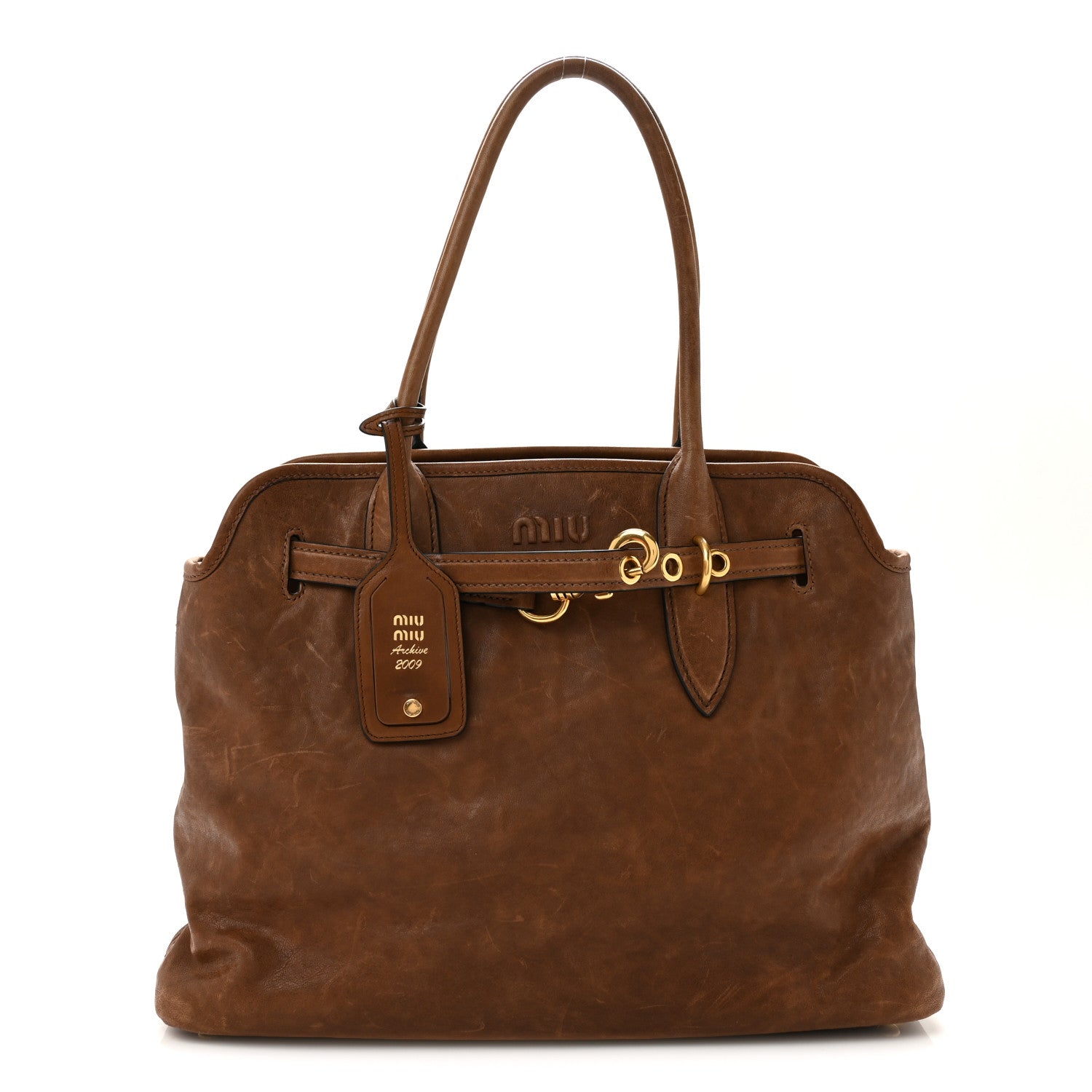 Miu Miu Nappa Aviator Medium Aventure Bag Rovere 1 of 12