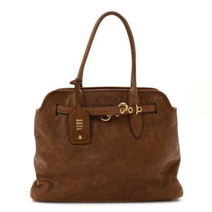 Miu Miu Nappa Aviator Medium Aventure Bag Rovere 1 of 12