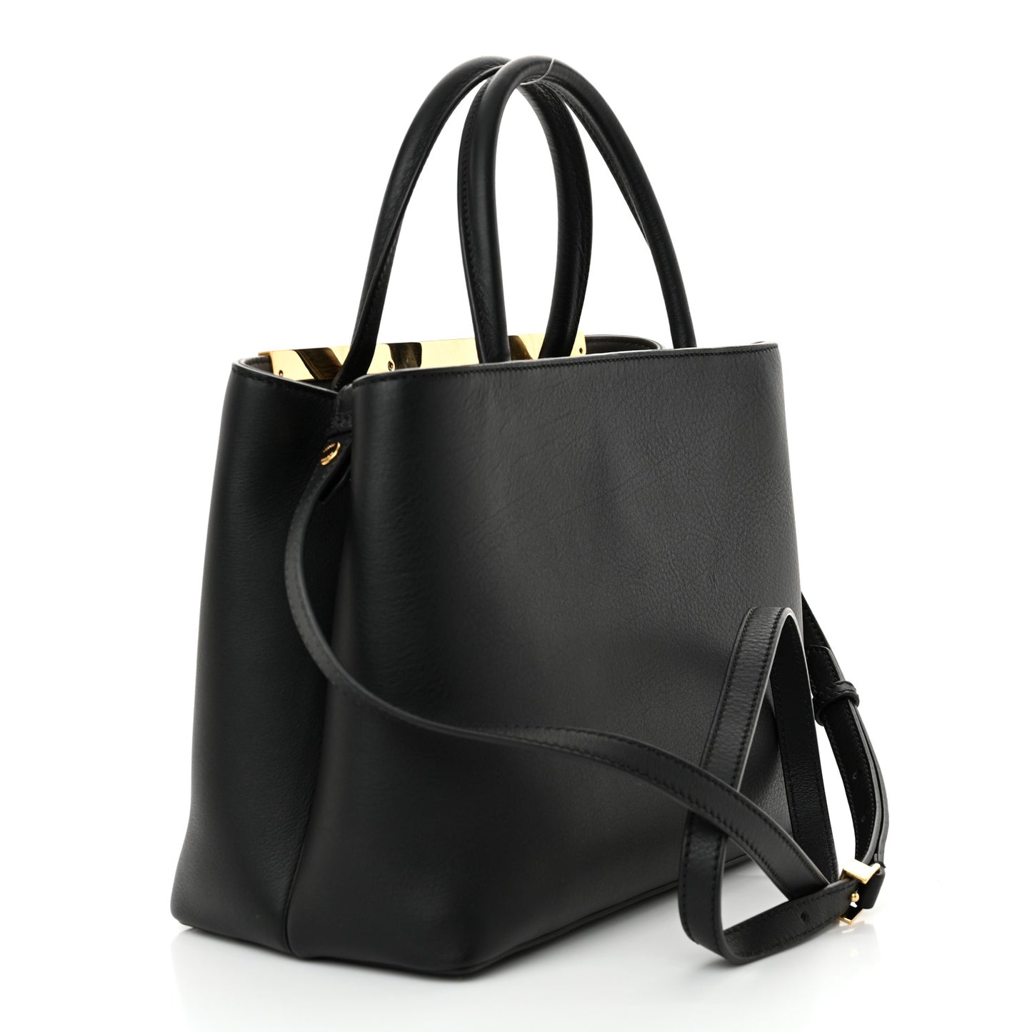 Vitello Dolce Century Petite 2Jours Tote Black Carbone