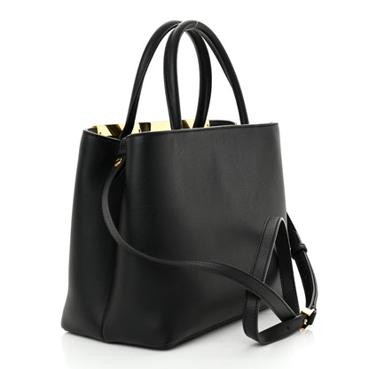 Fendi Vitello Dolce Century Petite 2Jours Tote Black Carbone 3 of 10