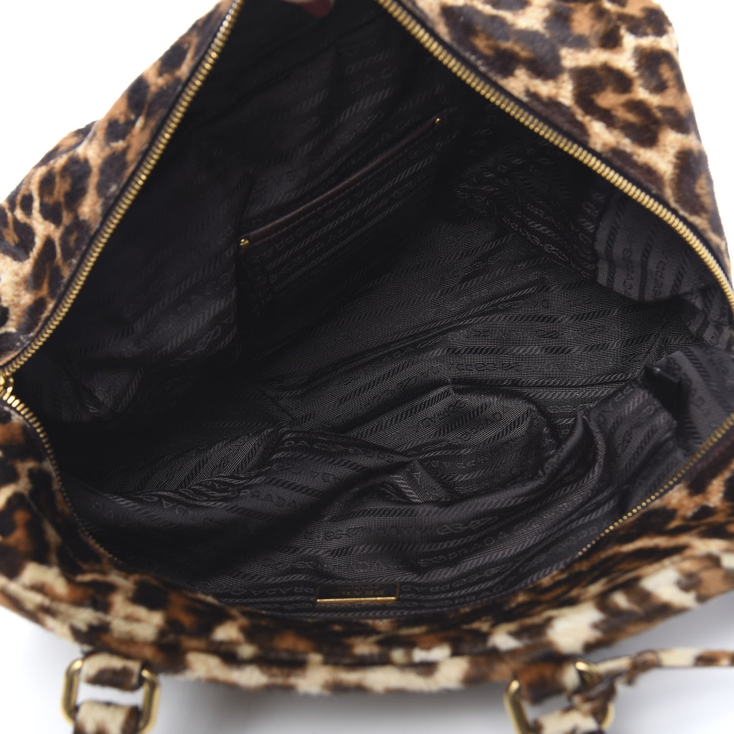 Prada Calf Hair Leopard Print Shoulder Bag Avorio 5 of 18