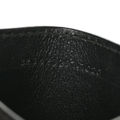 Saint Laurent Grain De Poudre Matelasse Chevron Monochrome Monogram Credit Card Case Black 7 of 7