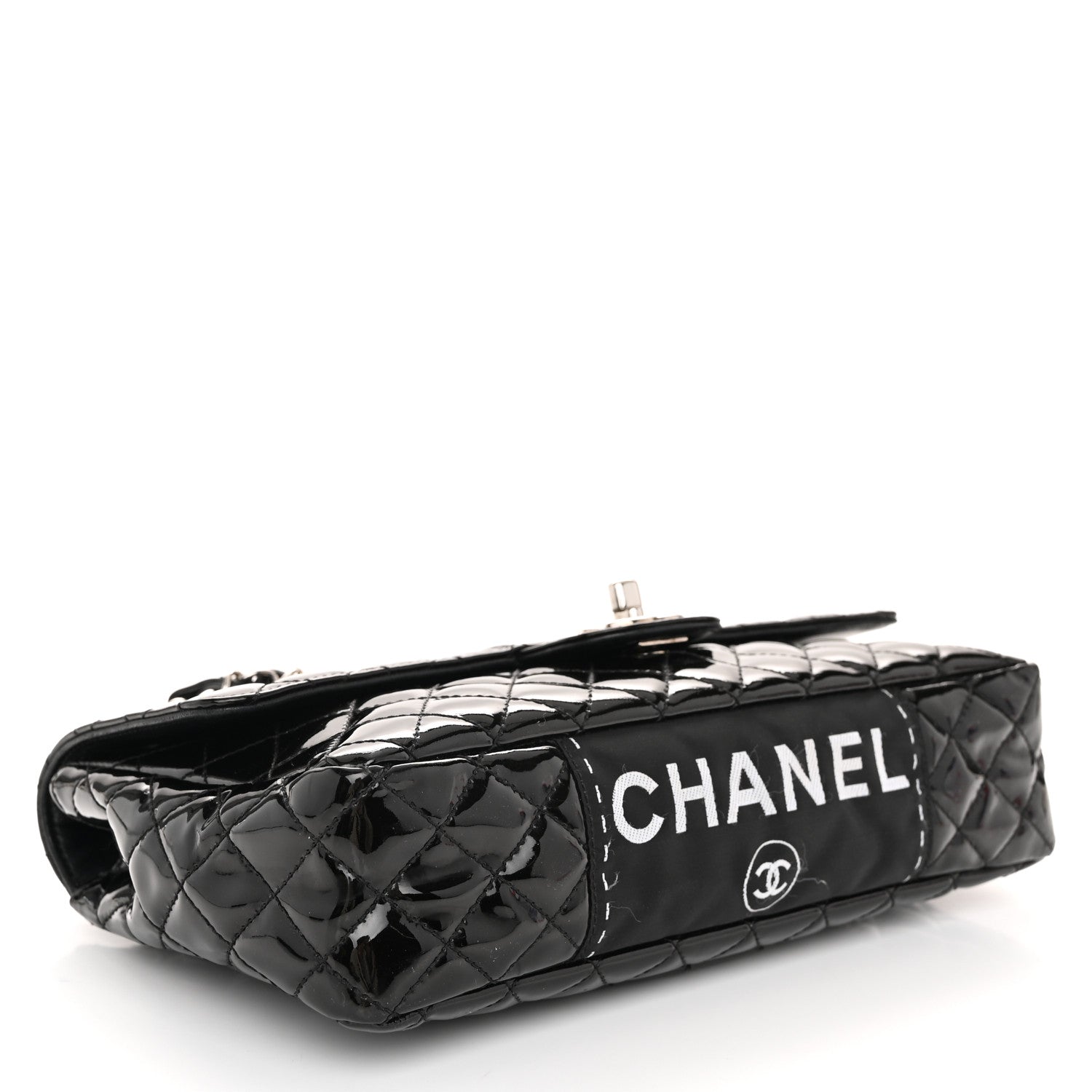 Chanel Patent Quilted Secret Label Medium Flap Black 4 of 11