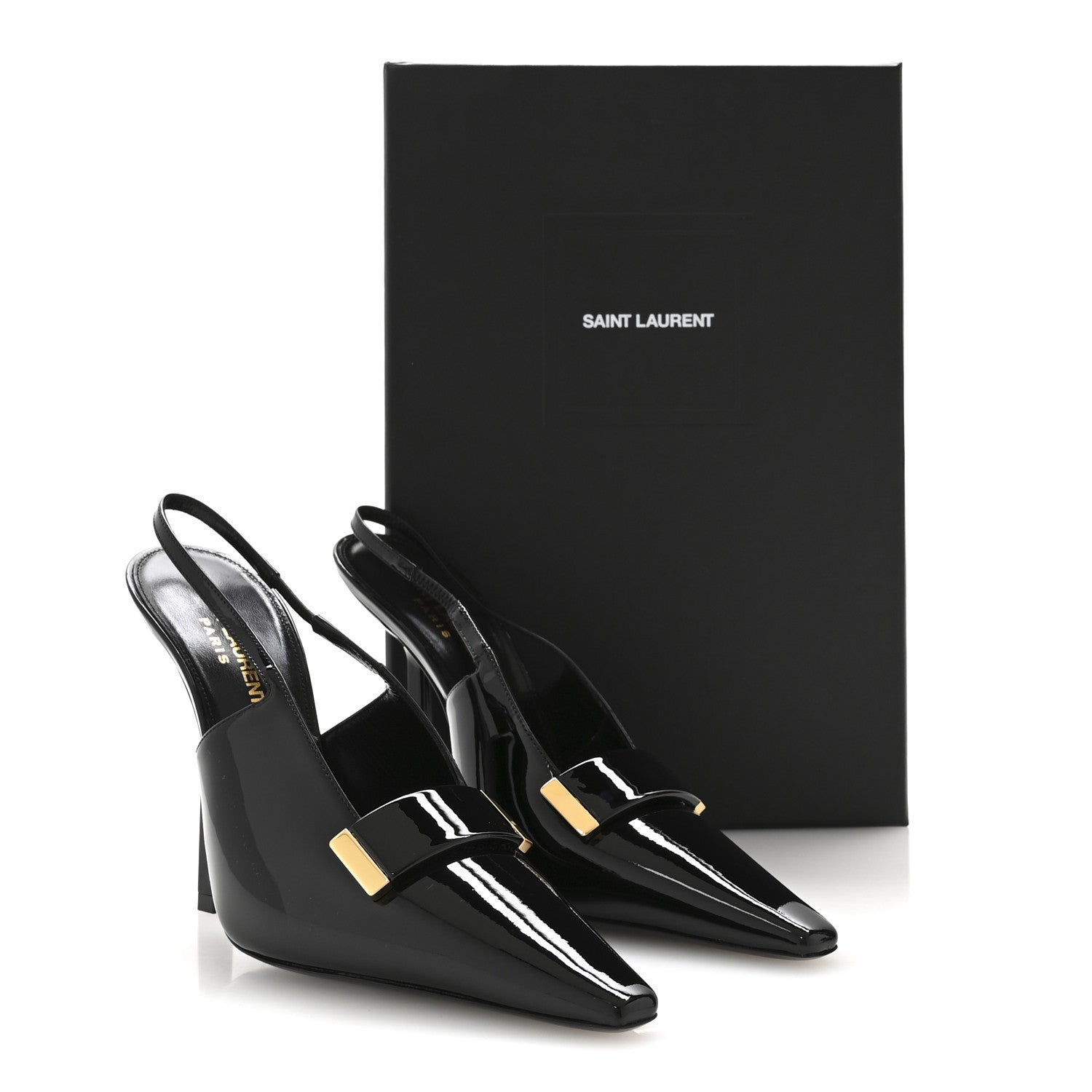 Saint Laurent Vernice Grupy Madame 115mm Slingback Pumps 37 Black
