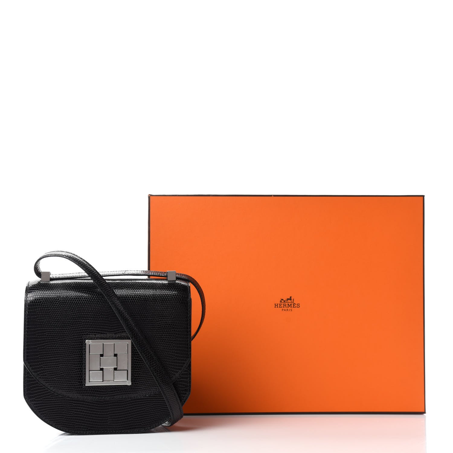 Hermes Lizard Mosaique Au 24-17 Black 11 of 11