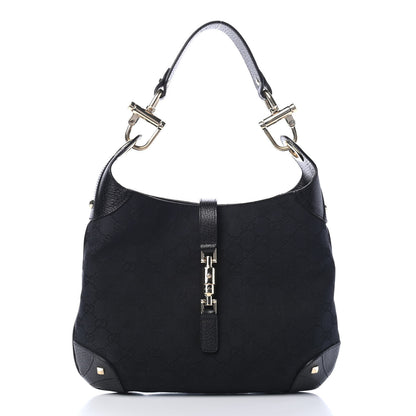 Gucci Monogram Piston Lock Jackie O Hobo Black 1 of 4