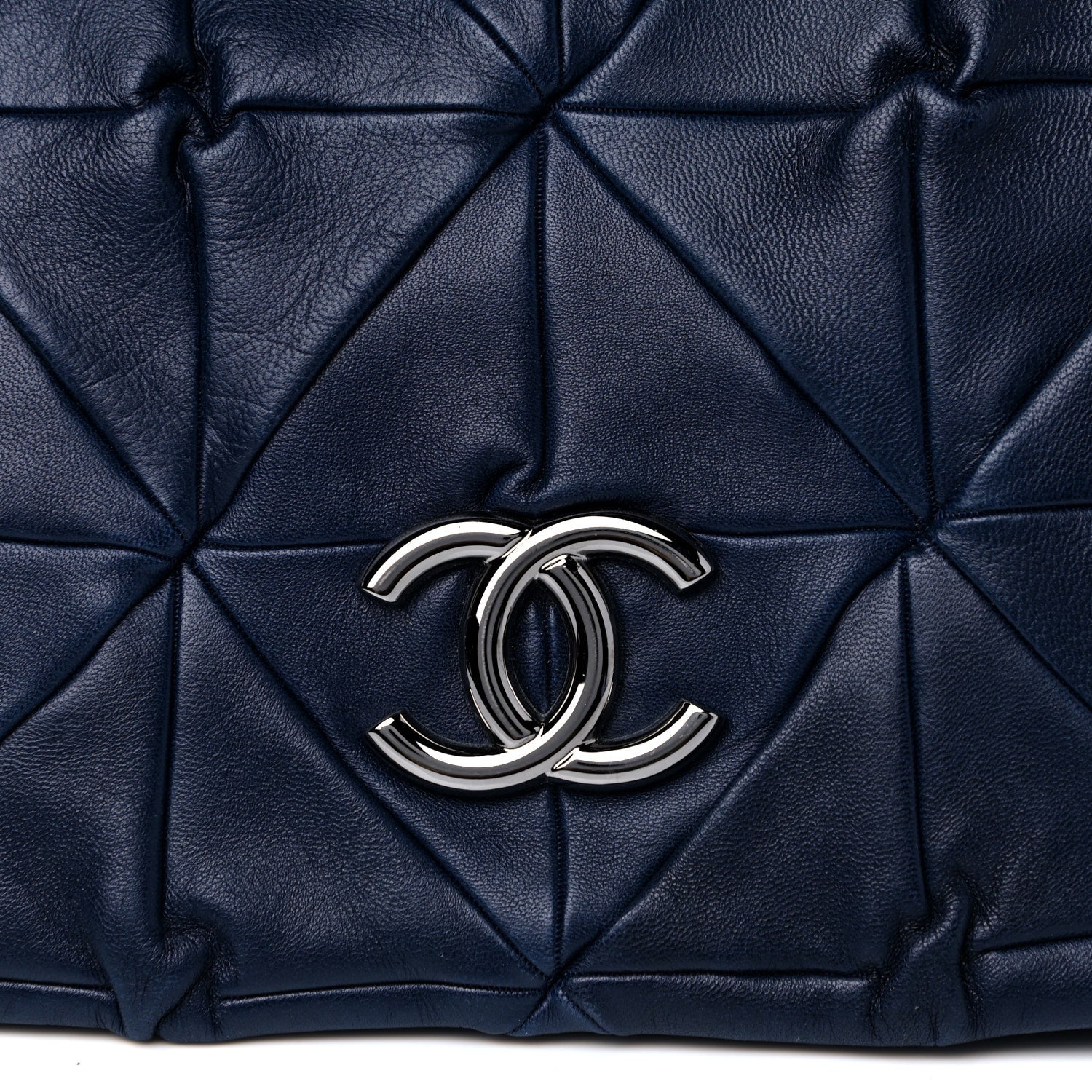 Chanel Lambskin Quilted Soft Squares Origami Accordion Flap Navy 8 of 15
