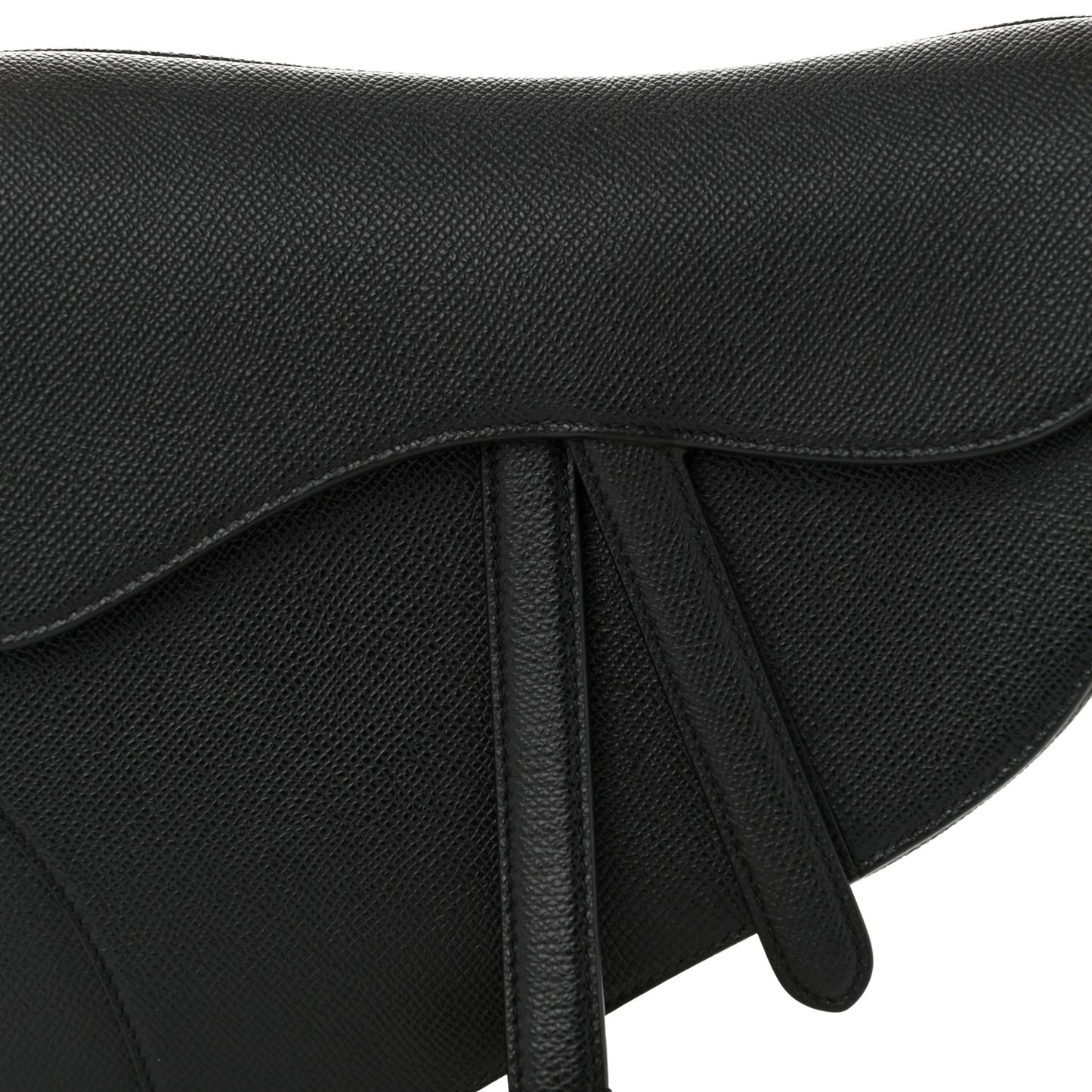 Grained Calfskin Saddle Bag Black