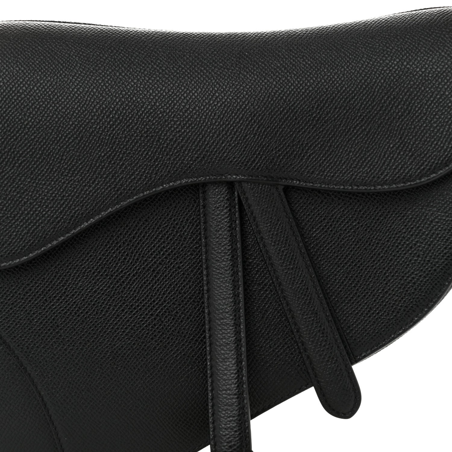 Christian Dior Grained Calfskin Saddle Bag Black 8 of 11