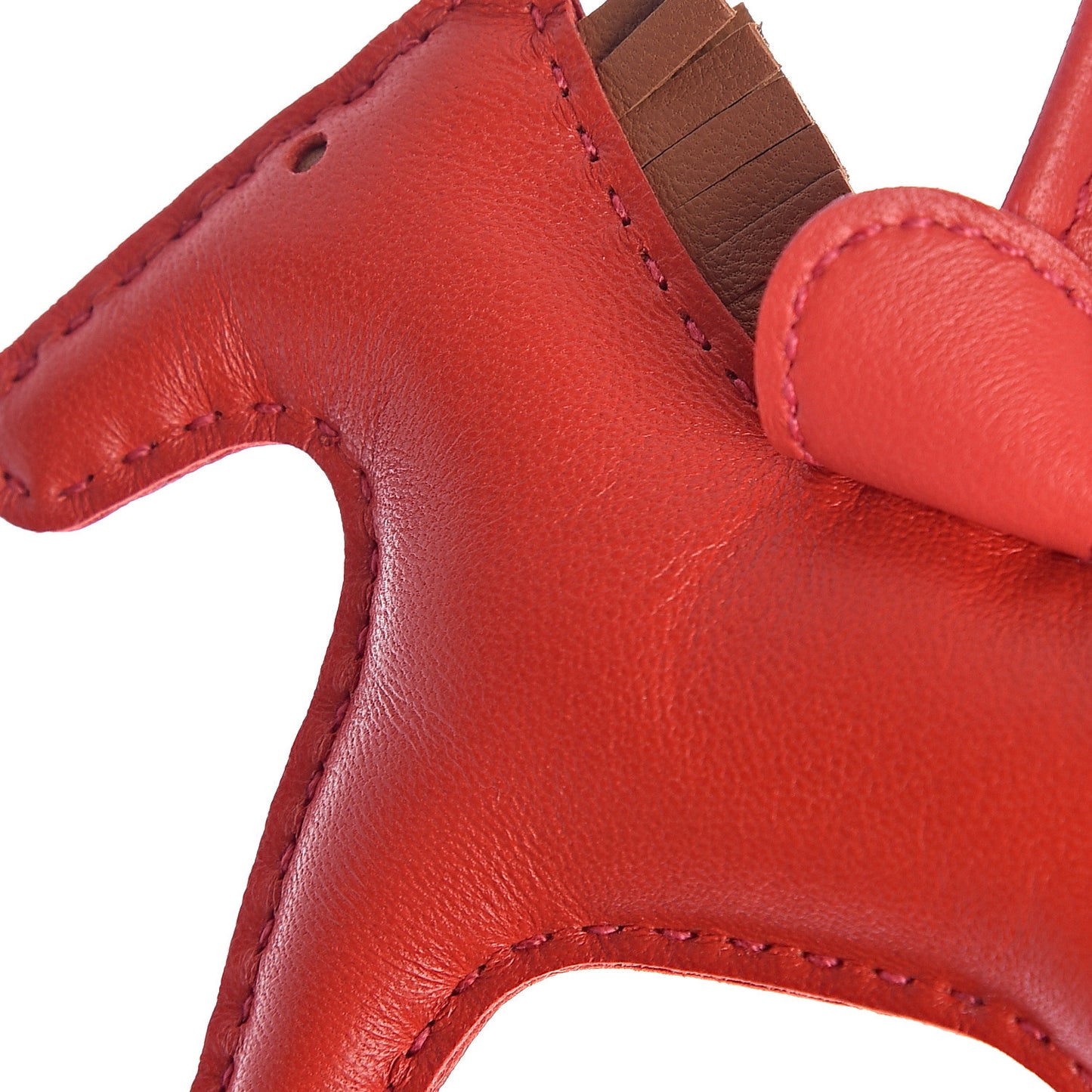 Milo Lambskin Grigri Rodeo Horse Bag Charm PM Rouge Indien Gold Bougainvillea