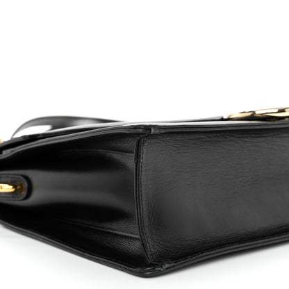 Gucci Textured Calfskin Medium Torchon GG Ring Shoulder Bag Black 9 of 11
