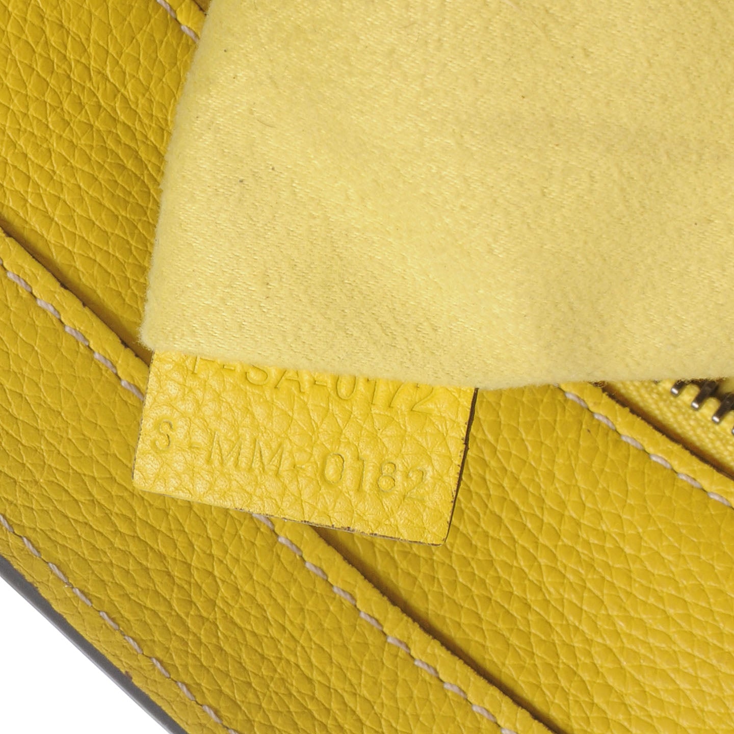 Drummed Calfskin Mini Luggage Citron