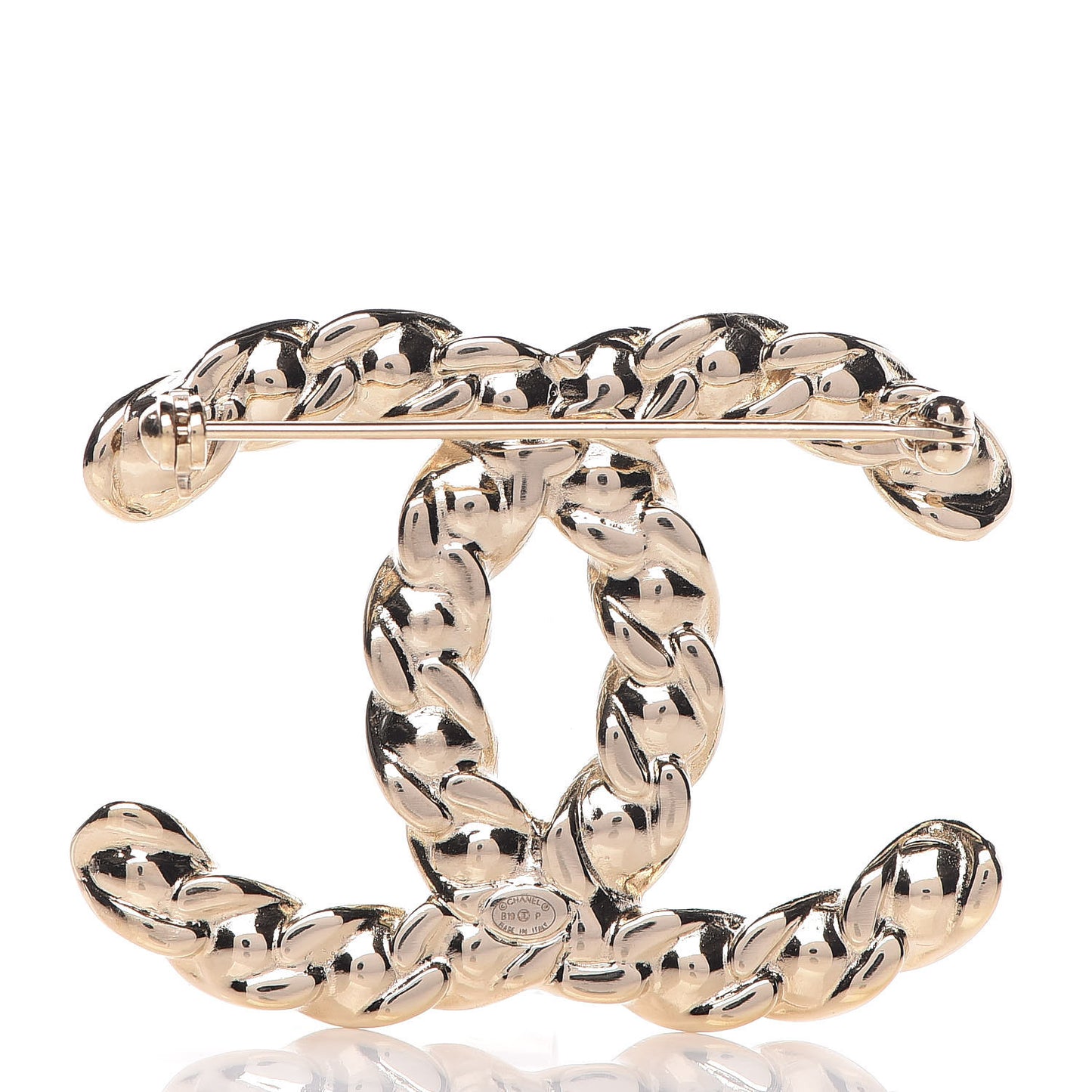 Crystal Pearls Coronation CC Brooch Gold