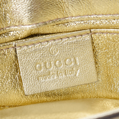 Gucci Metallic Calfskin Satin Bamboo Clutch Argento 6 of 7