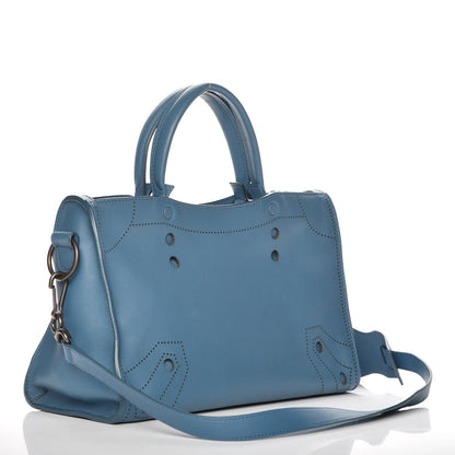 Balenciaga Veau Soyeux Perforated Blackout Hardware S City Bleu Canard 4 of 8