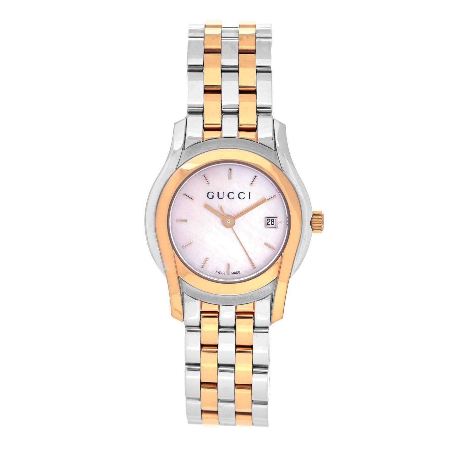Stainless Steel Mother of Pearl 27mm 5500L Two Tone Quartz Watch