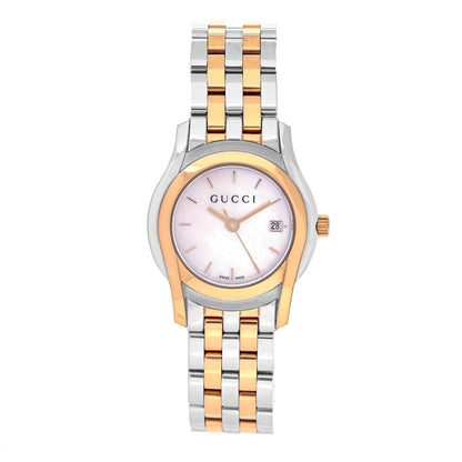 Gucci Stainless Steel Mother of Pearl 27mm 5500L Two Tone Quartz Watch 1 of 4