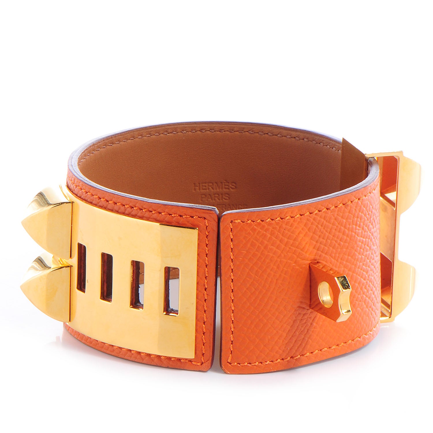 Hermes Epsom Collier de Chien CDC Bracelet Orange Small 3 of 7
