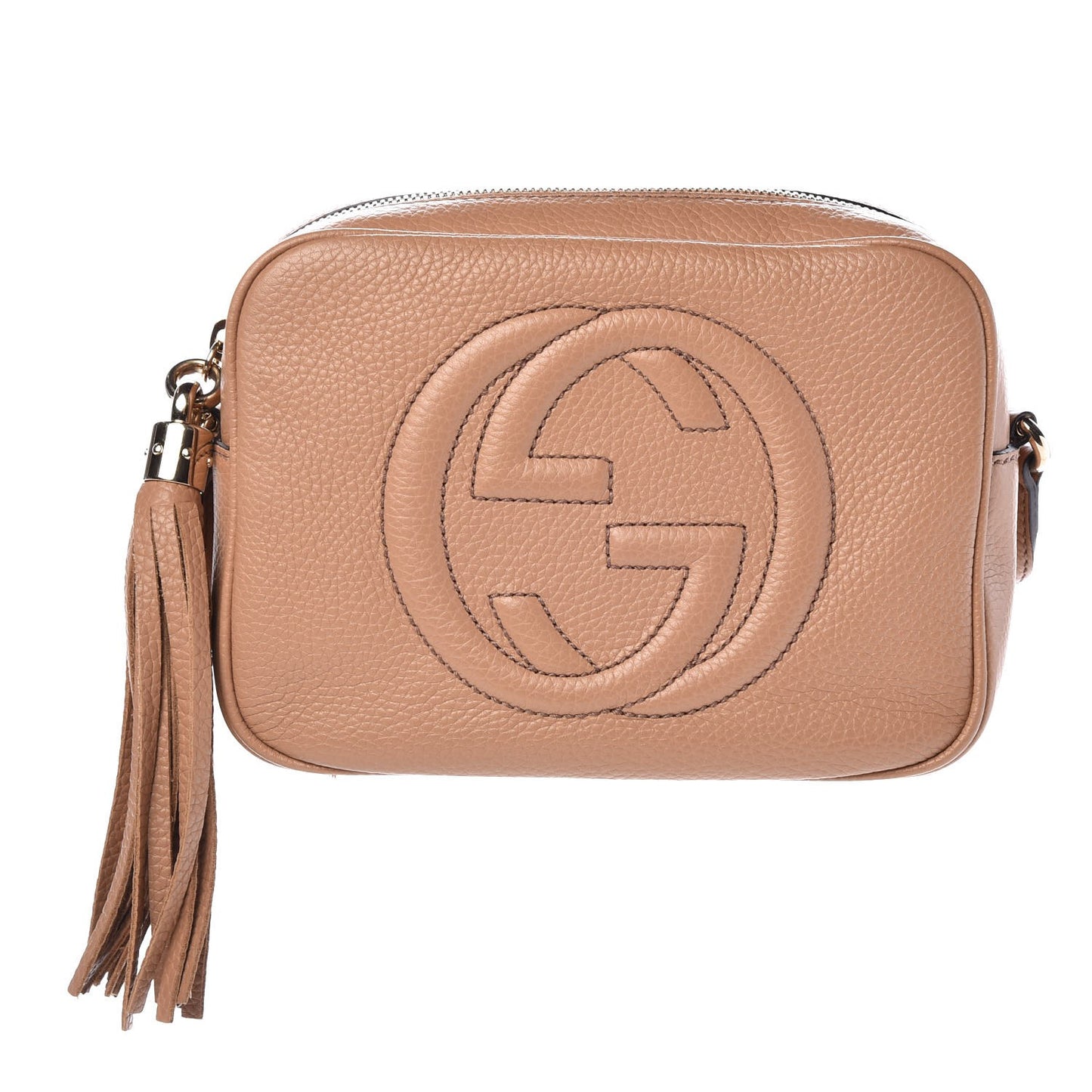 Pebbled Calfskin Small Soho Disco Bag Rose Beige