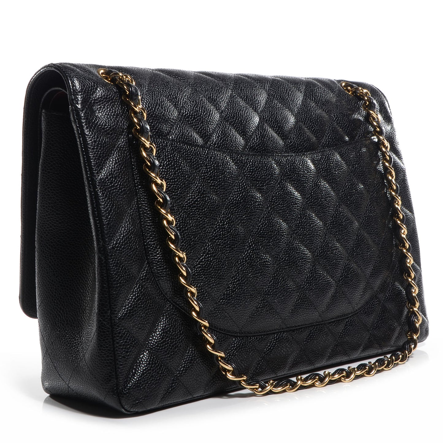 Caviar Quilted Maxi Double Flap Black