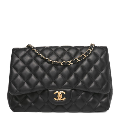 Chanel Lambskin Quilted Jumbo Single Flap Black 1 of 10