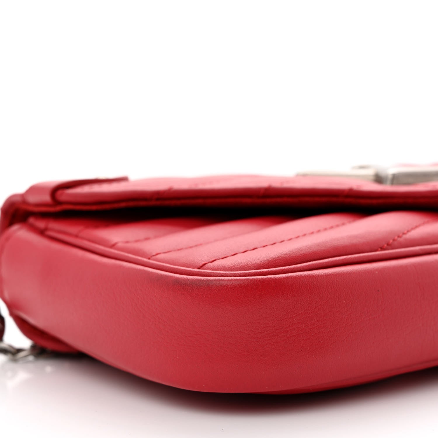 Louis Vuitton Calfskin New Wave Chain Pochette Scarlet 9 of 11