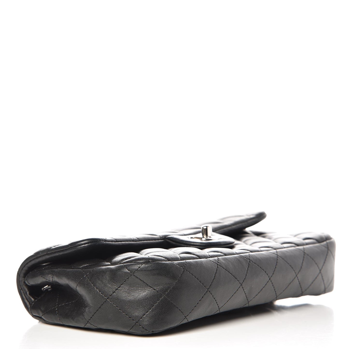 Lambskin Quilted East West Flap Black