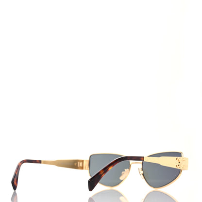 Celine Metal Triomphe Cat Eye Sunglasses CL40293U Gold Green 4 of 7