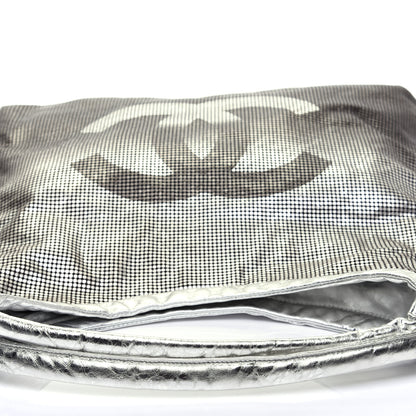 Chanel Metallic Perforated Lambskin Hollywood Hobo Silver 10 of 11