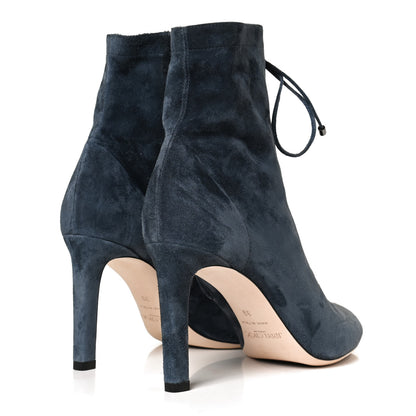 Jimmy Choo Cashmere Suede Daize 85 Lace Up Booties 39 Stormy Blue 4 of 9