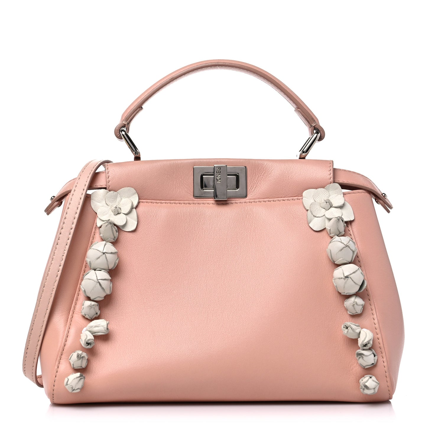 Nappa Rosebud Mini Peekaboo Iconic Satchel Baby Pink