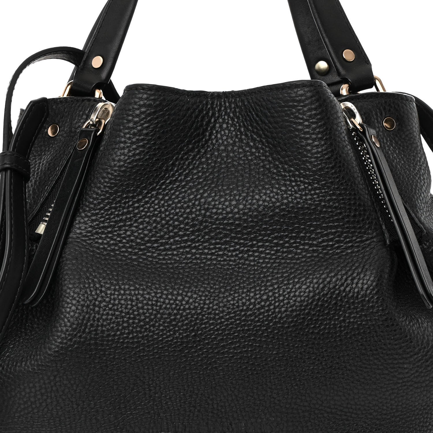 Burberry Grainy Calfskin House Check Small Maidstone Black 8 of 19