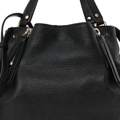 Burberry Grainy Calfskin House Check Small Maidstone Black 8 of 19