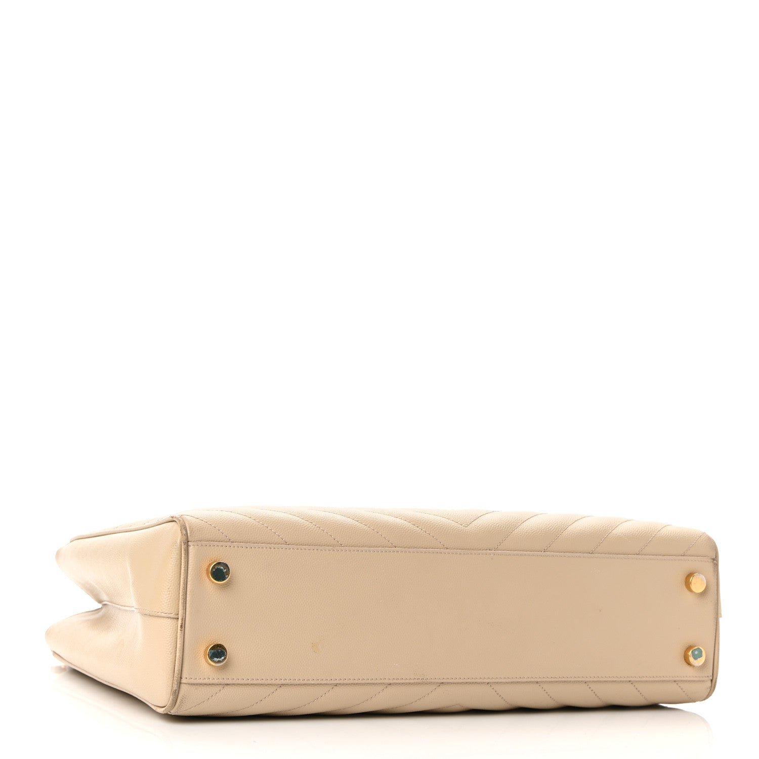 Saint Laurent Grain De Poudre Matelasse Chevron Monogram Shopping Bag Nude Powder 4 of 11